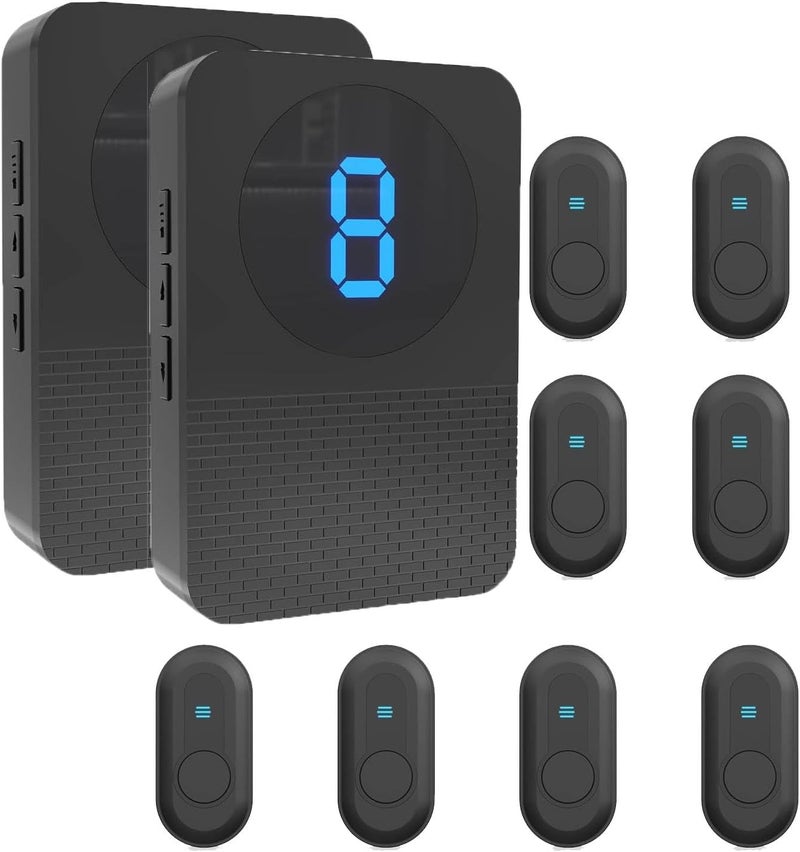 CallToU Caregiver Pager Wireless Call Button System Call Bell Alert Button Wireless Calling System for Elderly at Home/Deaf Eldrely/Clinic/Medical Institution/Nursing Home (CC22WH 8-2) - Image 1